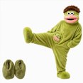 thumbnail image 1 of ZHANGDER Silly Big Mouth Monster Onesie, Funny Hooded Plush Fleece, Soft One Piece Loungewear with Shoes, 2Y-2XL, 1 of 8