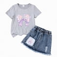 thumbnail image 1 of ZHANGDER Summer Toddler Girl Clothes 1T 2T 3T 4T 5T T-Shirt Tee Tops + Shorts Ribbed Knit Cute Summer Outfits 2 Pieces Shorts Set, 1 of 4