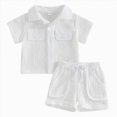 thumbnail image 1 of ZHANGDER Toddler Baby Boy Outfit Summer Outfits Short Sleeve T Shirt and Shorts Set Cool Short Sets, White 2-3 Years, 1 of 7