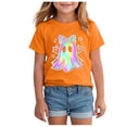 thumbnail image 1 of ZHANGDER Toddler Baby Girl Graphic Tee Shirt Summer Vacation Outfit Top Wear, Orange 12-18 Months, 1 of 5