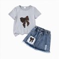 thumbnail image 1 of ZHANGDER Toddler Baby Girl Summer Clothes 1T 2T 3T 4T 5T T-Shirts Shorts Clothing Set Ribbed Knit Cute Summer Short Set 2 Pieces Shorts Set, Gray 2-3T, 1 of 7