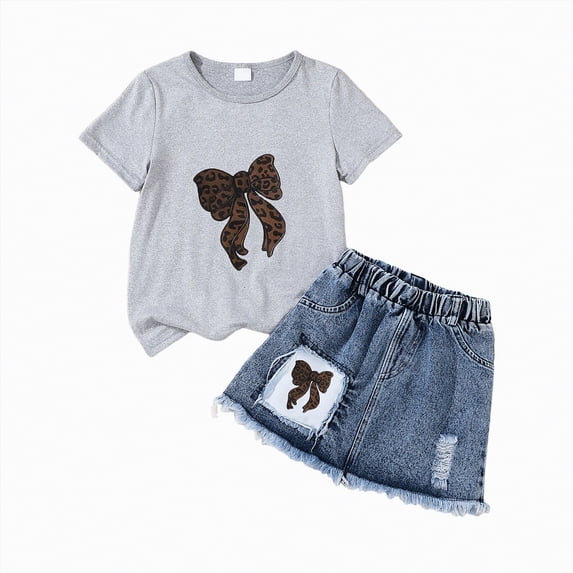 ZHANGDER Toddler Baby Girl Summer Clothes 1T 2T 3T 4T 5T T-Shirts Shorts Clothing Set Ribbed Knit Cute Summer Short Set 2 Pieces Shorts Set, Gray 2-3T
