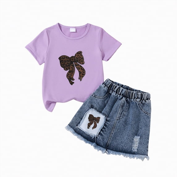 ZHANGDER Toddler Baby Girl Summer Clothes 1T 2T 3T 4T 5T T-Shirts Shorts Clothing Set Ribbed Knit Cute Summer Short Set 2 Pieces Shorts Set, Purple 2-3T