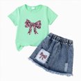 thumbnail image 1 of ZHANGDER Toddler Baby Girls Clothes 1T 2T 3T 4T 5T T-Shirts Shorts Clothing Set Ribbed Knit Cute Summer Short Set 2 Pieces Shorts Set, Green 2-3T, 1 of 7