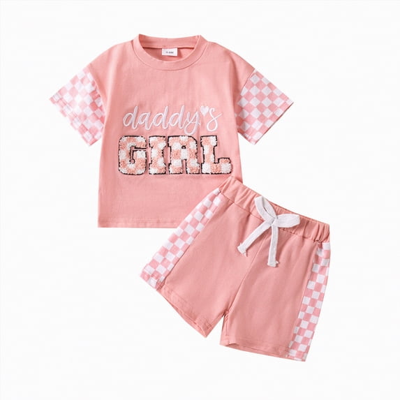 ZHANGDER Toddler Girls Clothes 1T 2T 3T 4T 5T T-Shirt Tee Tops + Shorts Ribbed Knit Cute Summer Short Set 2pcs Shorts Outfits Set, Red 2-3T