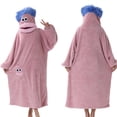 thumbnail image 1 of ZHANGDER Wearable Blanket Hoodie, Oversized Big Mouth Monster, Super Soft Plush Blanket, Hooded Loungewear, 9 Colors One Size, 1 of 6