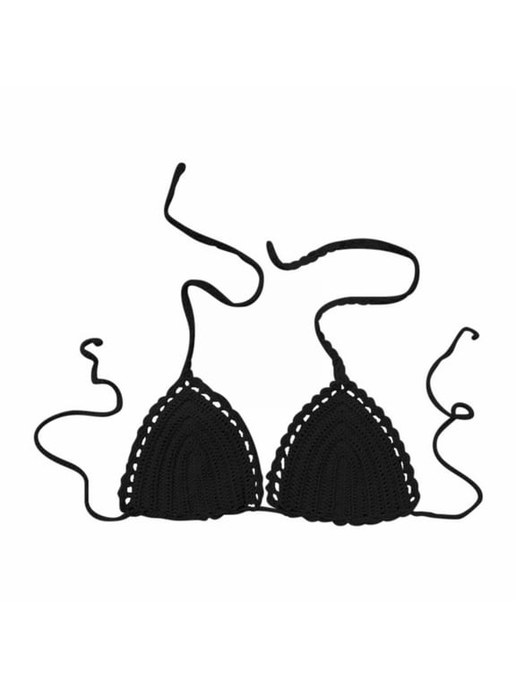 Women's Summer Solid Color Crochet Swimsuit Euramerican Swimsuit Bikini Top