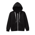 thumbnail image 1 of ZHANGDER Youth Full Zip Hoodie Sweatshirt Hooded Jacket for School Daily Wear Loose Fit, Black 4-5 Years, 1 of 8
