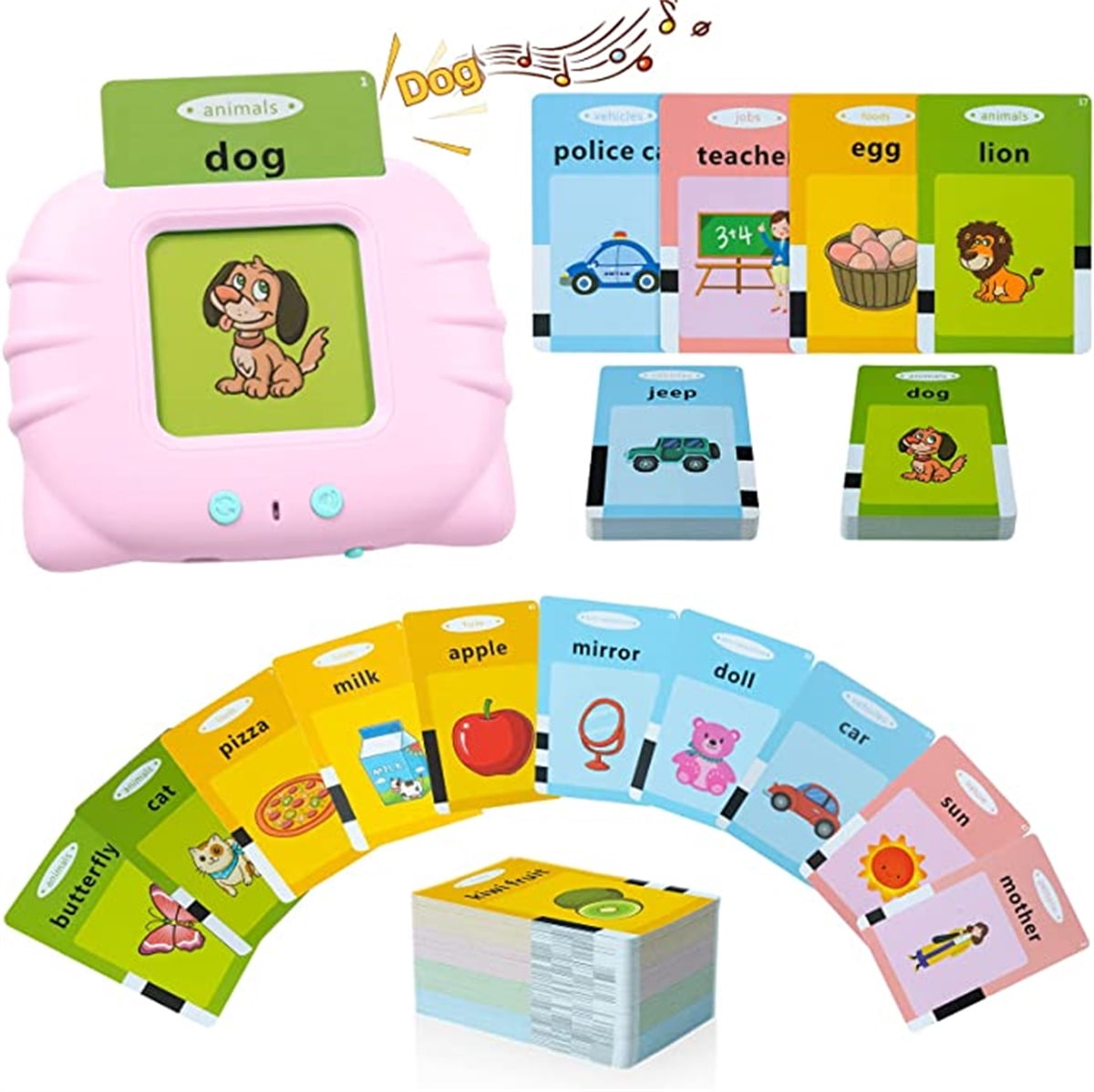 ZHANGHENG Talking Flash Cards, Learning Toys for 2-3 Year Olds, 224 ...