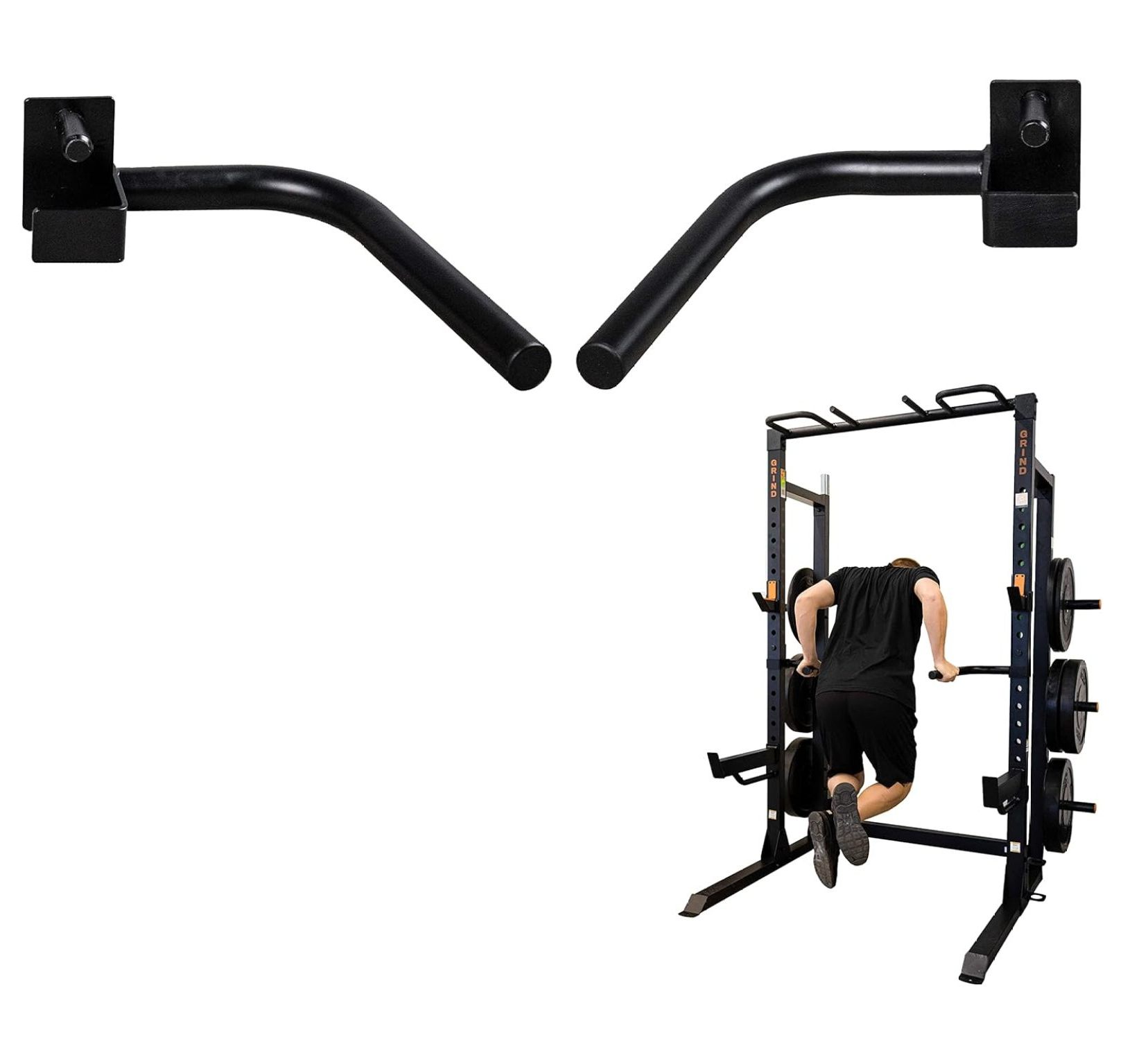 ZHANGHU Chaos4000 Half Rack Dip Station Handles for Squat Racks Angled