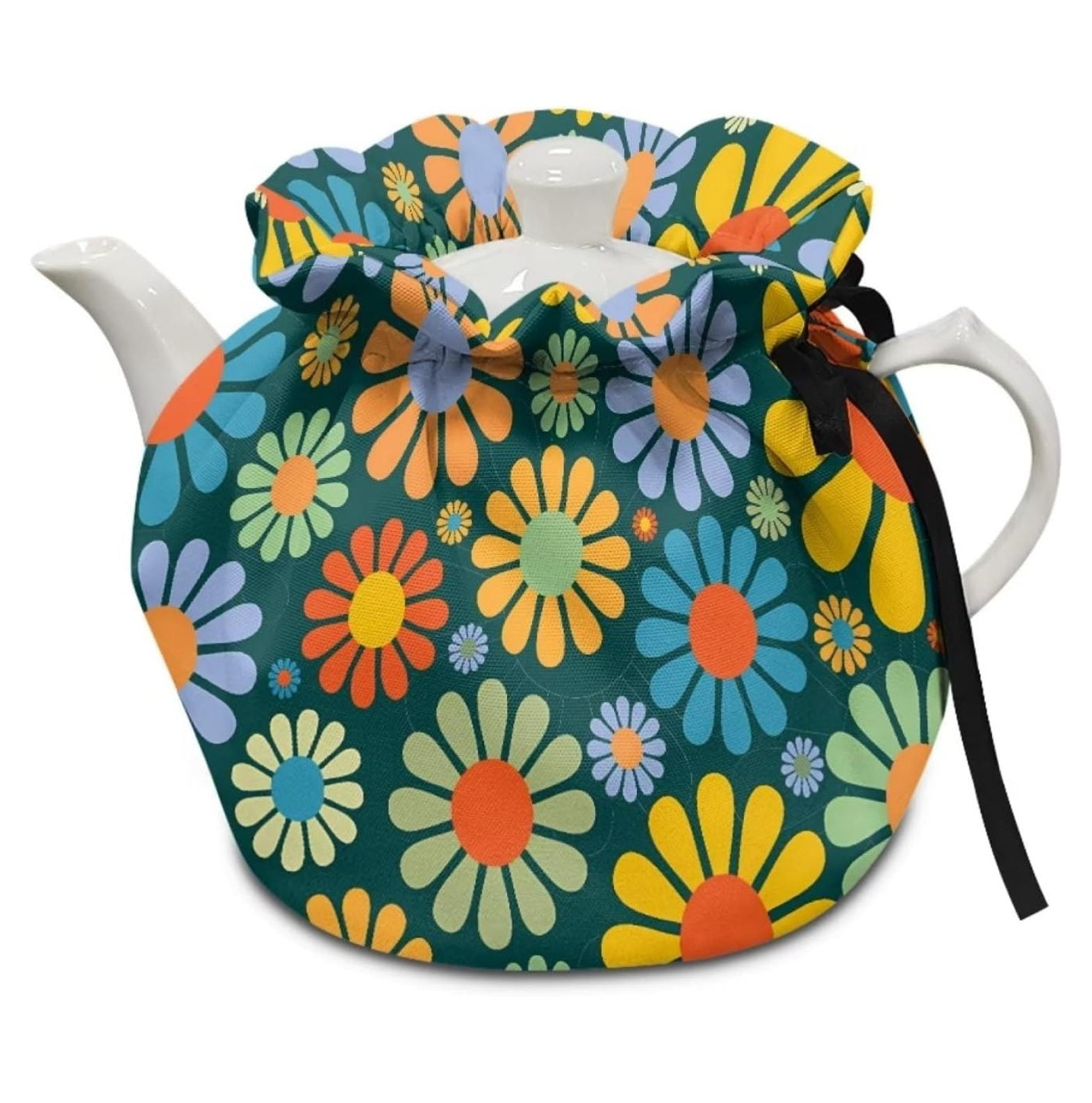 ZHANGHU Hippie Flower Tea Pot Cozies, Teapot Dust Cover Tea Cosy Tea ...