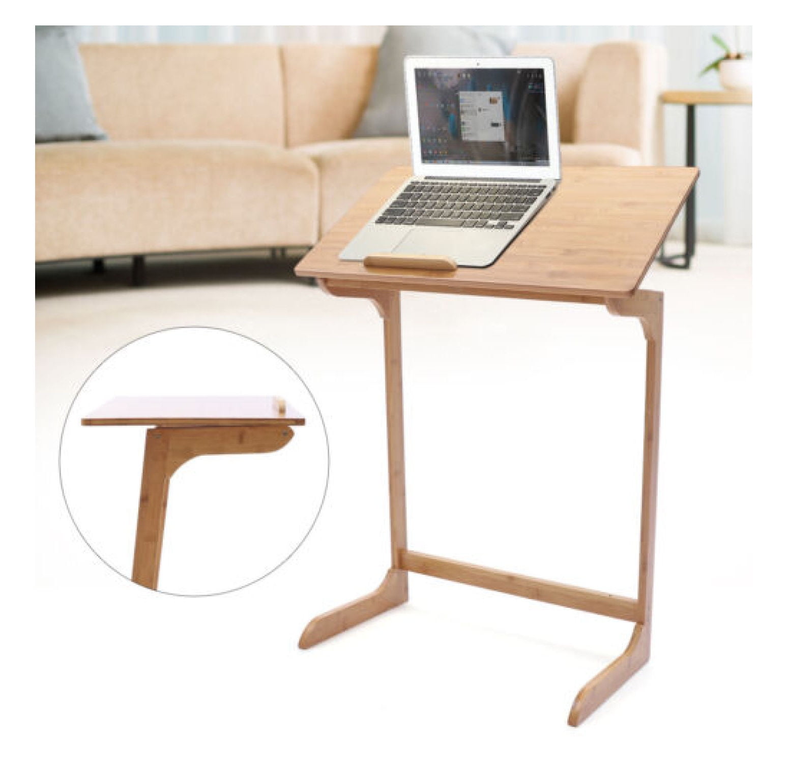 Portable Adjustable Height Laptop Desk Stand - Fits On Sofa, Bed, Or Floor (15.75" Wide)