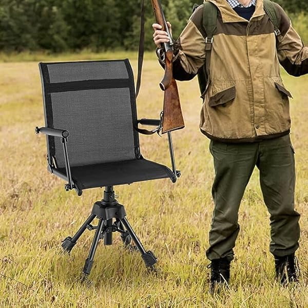 ZHANGHU Swivel Hunting Chair, 360 Degree Folding Hunting Blind Chair
