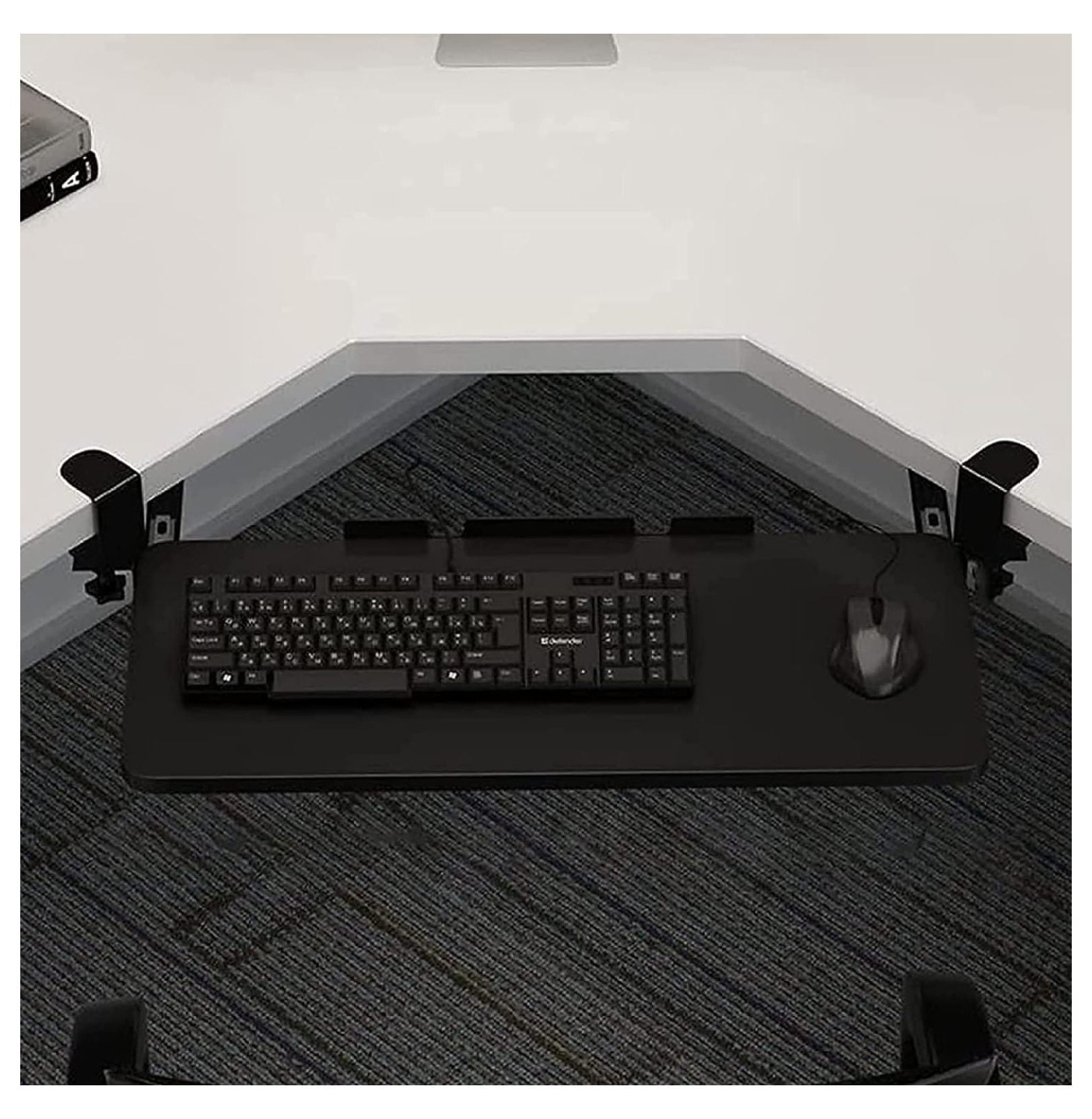 ZHANGHU Swivel Keyboard Tray Under Desk with C Clamp Ergonomic