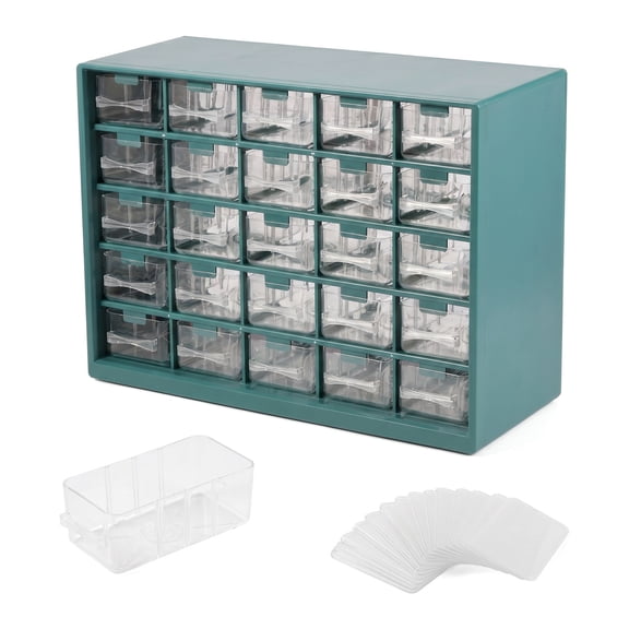 ZHANGLU Small Parts Organizer 9.41in x 4.84in x 8.86in, Hardware Storage Cabinet with Visible Drawers, Durable Multi-Layers Tool Box Organizer for Screws, Nuts, Bolts and Crafts