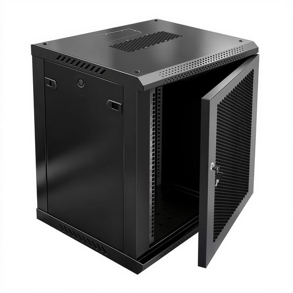 ZHANGONG 12U Network Server Rack, Wall Mount Server Cabinet Enclosure with Cooling & Locking Steel Door, Up to 350 lbs Load Capacity for IT & A/V Gear