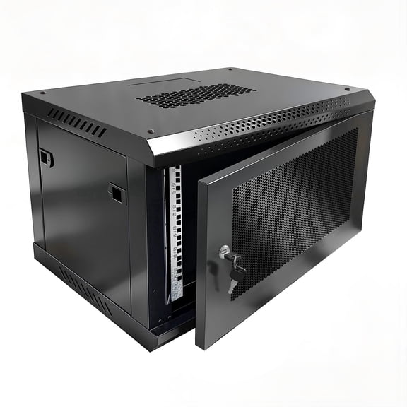 ZHANGONG 6U Network Server Rack, Wall Mount Server Cabinet Enclosure with Cooling & Locking Steel Door, Up to 220 lbs Load Capacity for IT & A/V Gear