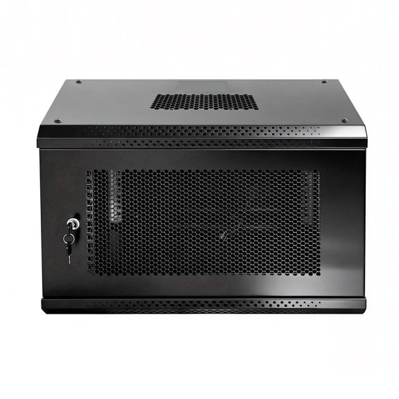 ZHANGONG 6U Wall Mount Server Rack, Network Server Cabinet Enclosure with Cooling, Locking Steel Door, for 19-Inch IT & AV Gear, Up to 220 lbs Load Capacity
