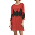ZHANGS Bat Silhouette Graphic 2 Women's Plus Size Dresses Long Sleeve