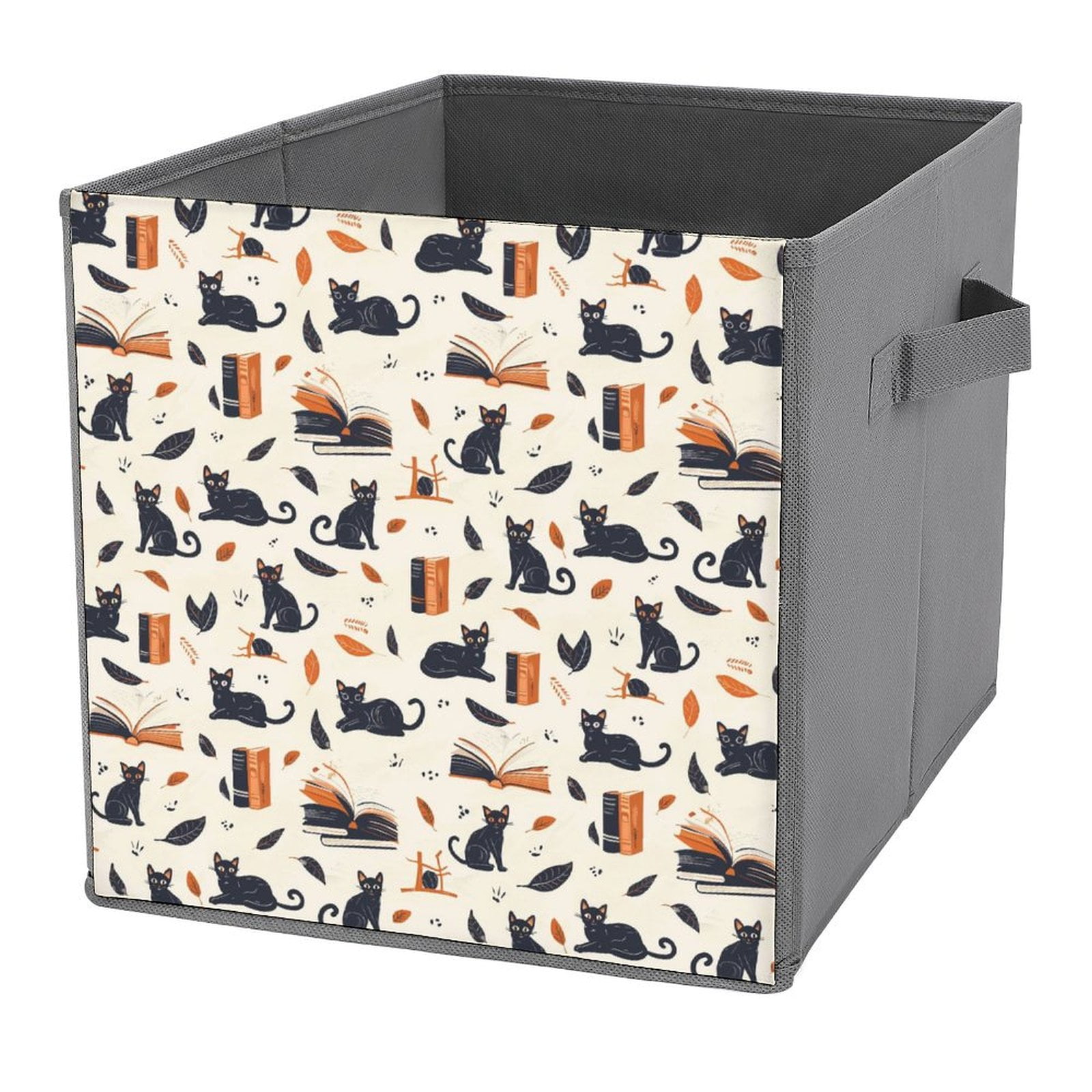 ZHANGS Books And Cats8 Cube Storage Box With Handle, Collapsible