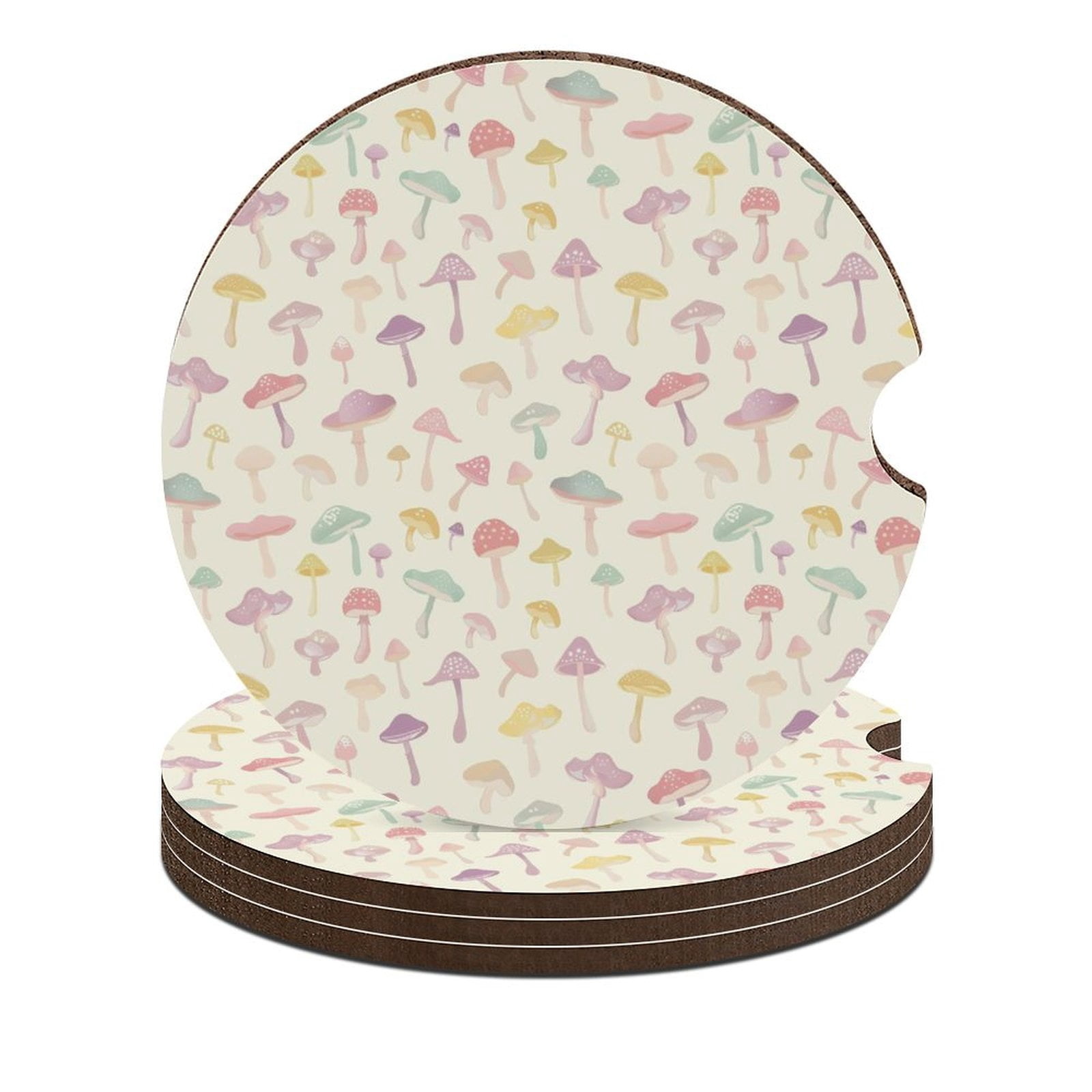 ZHANGS Magical Mushroom Pattern-689 Car Coasters 4, Absorbent Car ...