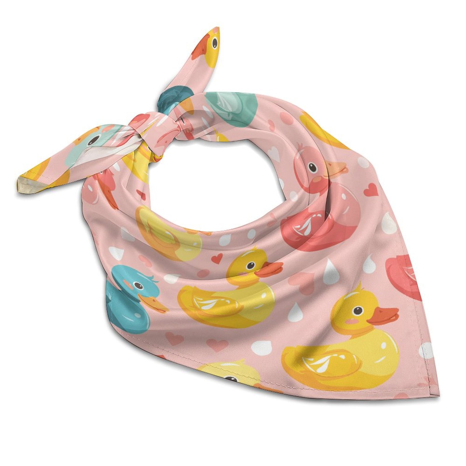 ZHANGSX Adorable Fluffy Duck 1 Silk Hair Bandana, Square Silk Head