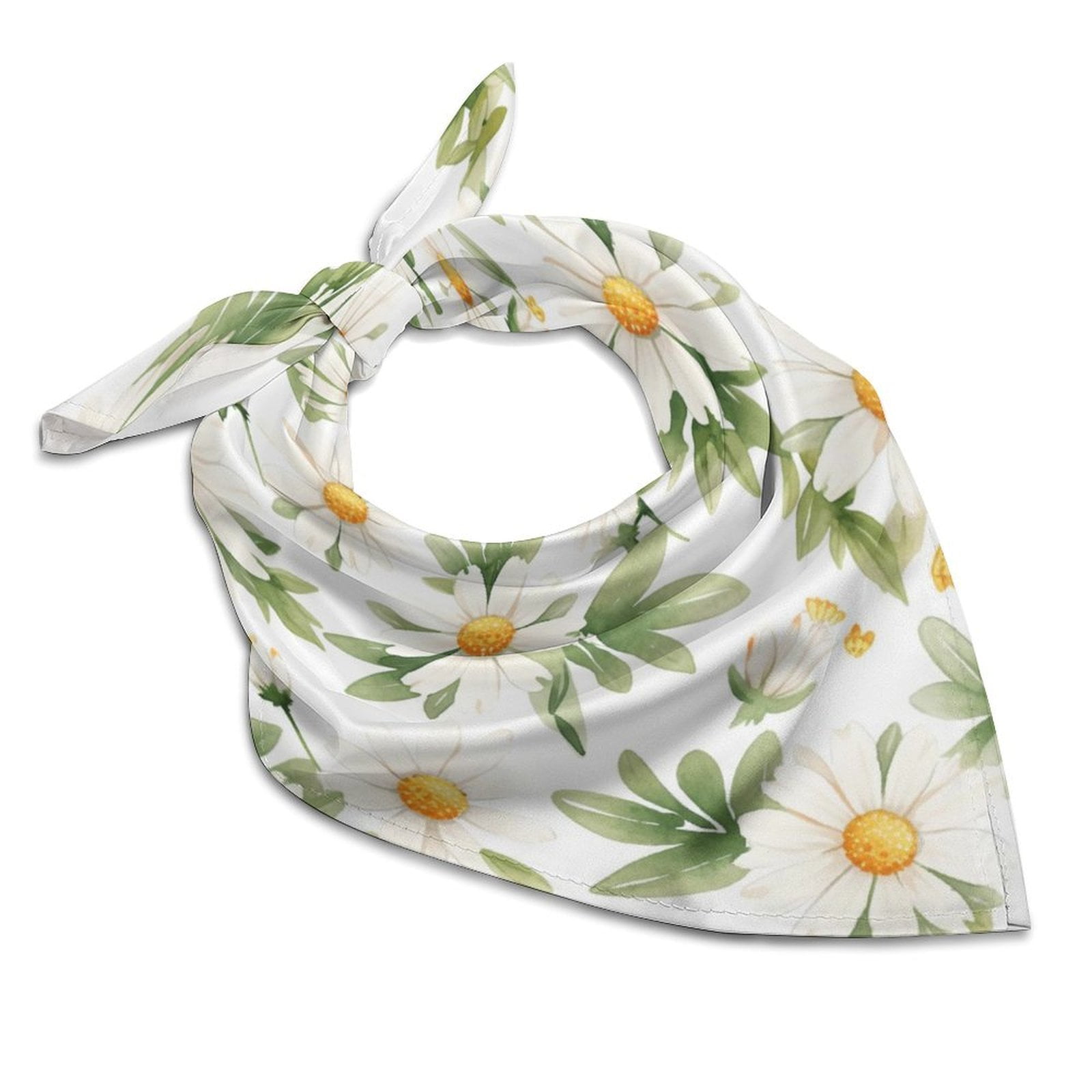 ZHANGSX Daisy Flowers157 Silk Hair Bandana, Square Silk Head Scarf