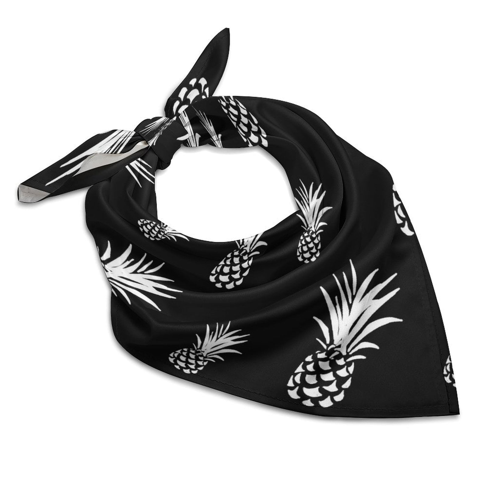 ZHANGSX Pineapple32 Silk Hair Bandana, Square Silk Head Scarf, Womens