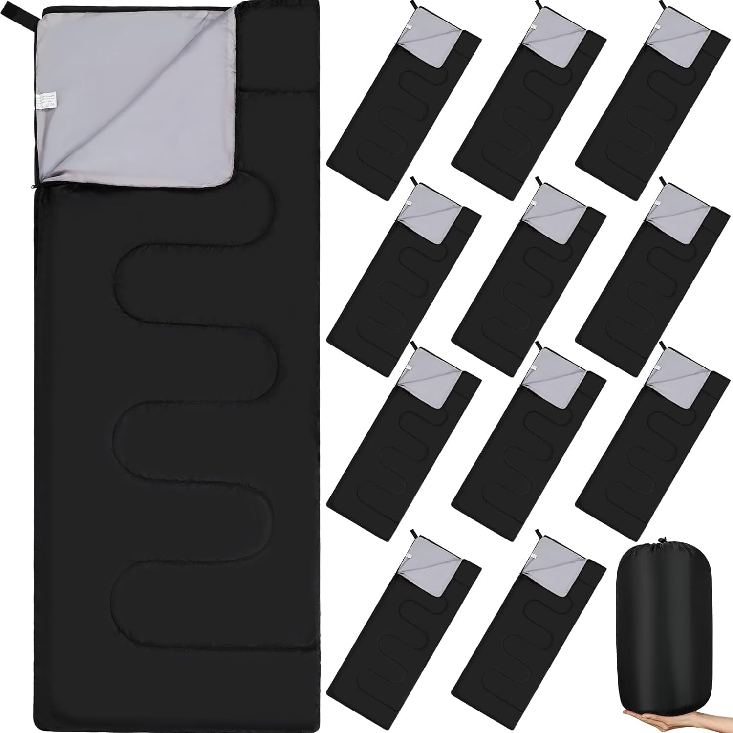 ZHANHAO 12 Pack Sleeping Bags for Adults Bulk Warm Cold Weather Kids