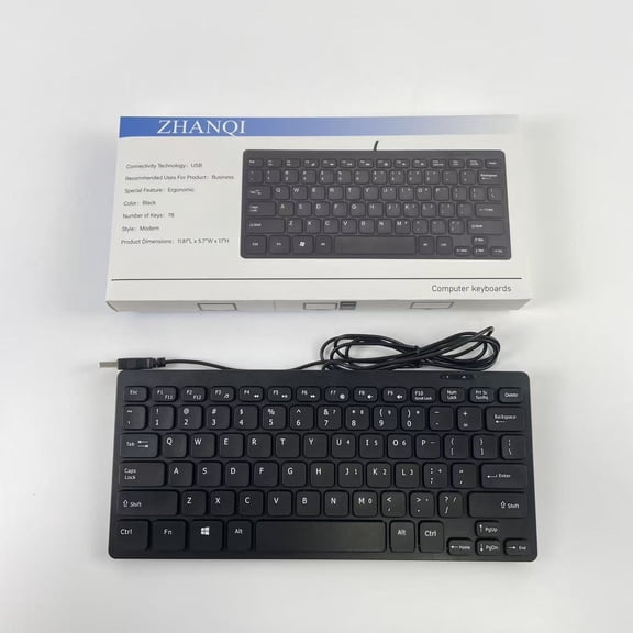 ZHANQI Computer keyboards,Wired KeyboardUltra Thin and Light Portable 78 Keys USB Desktop, Laptop, Windows 7/8/10