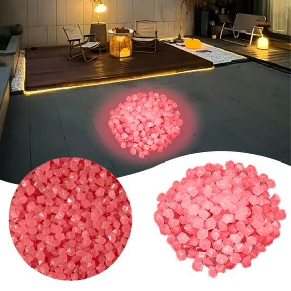 ZHANQUNE 200 Pcs Glow in the Dark Stones, Luminous Colored Pebbles for Aquarium, Fish Tank, Vase Fillers, Garden and Party Decor, Non-Toxic Plastic Glow Stones