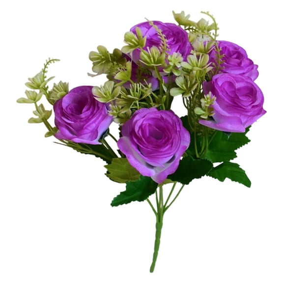 ZHANQUNE 6 Head Artificial Rose Bouquet， Colorful Plastic Roses for Dance Performance Props & Home Decor， Fade-Resistant Handheld Flowers for Events Stage Wedding Decoration