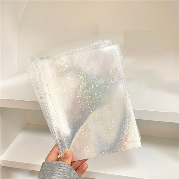 ZHANQUNE A5 6 Ring Binder Sleeves, 10 Pack Double Layer 4 Pocket Top Loading Photo Sheet Protectors, Clear Plastic Photocard Sleeves for Kpop Cards, Tickets, Bills, Coupons, Stamp Collection