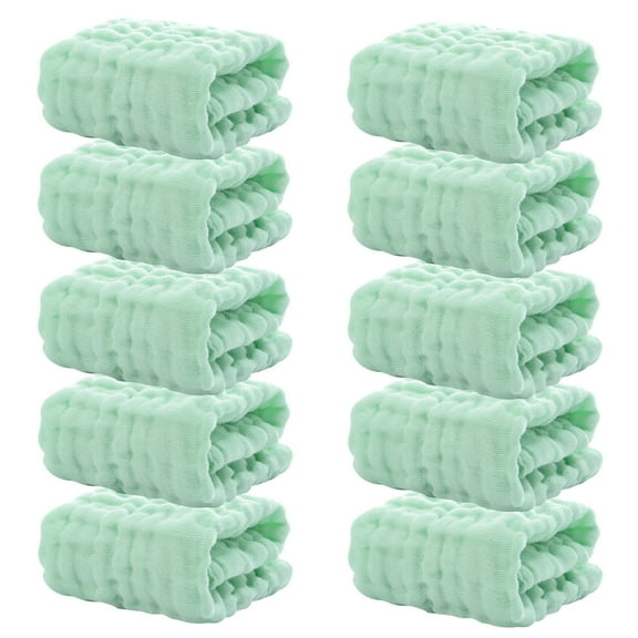 ZHANQUNE Baby Washcloths, 10 Pack 12x12 Inch Soft Cotton Newborn Washcloths, Hypoallergenic Baby Wipes & Towels for Sensitive Skin, Bath, Makeup Remover, Baby Registry Shower Gift