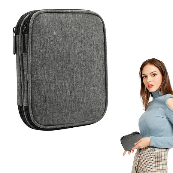 ZHANQUNE Crochet Hook Case Organizer, Empty Zippered Storage Bag with 19 Elastic Slots and Mesh Pockets, Portable Travel Bag for Crochet Needles and Knitting Accessories