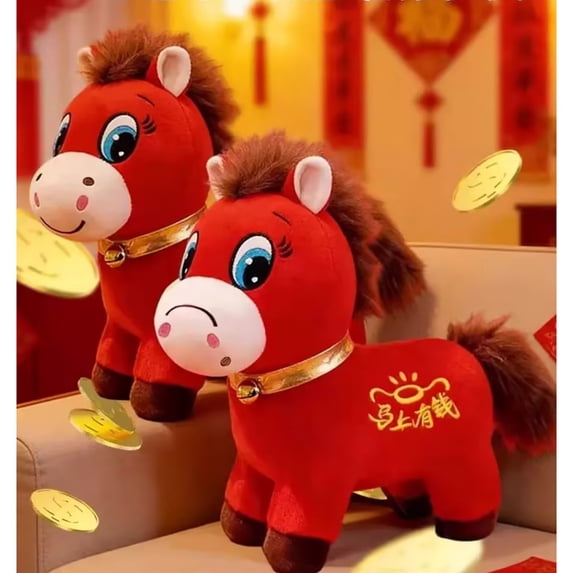 ZHANQUNE Cute Horse doll Smiling and Crying horses doll, Smiling and Crying Horse Plushie - Adorable Personified Pouty Expression Soft Toy(2PC)