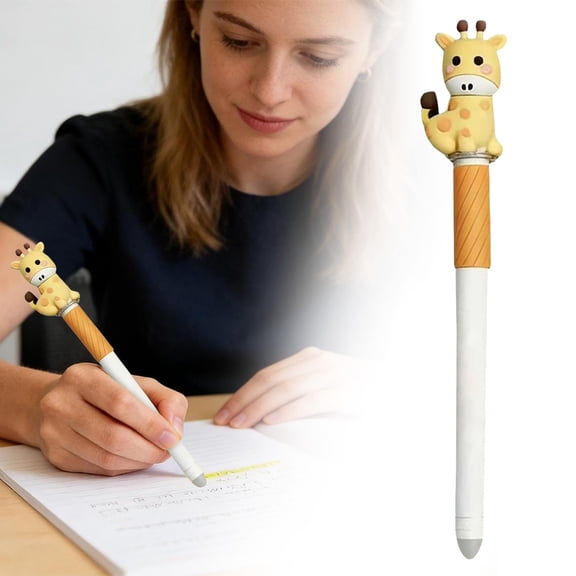 ZHANQUNE Erasable Gel Pens 0.5mm Blue Ink Cute Giraffe Animal Fine Point Pens for Journaling Scrapbooking Planners Stationery Supplies
