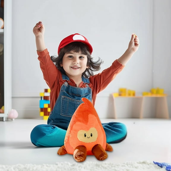ZHANQUNE Flame Plush Toy Pillow, 16 Inch Fun Fired Up Stuffed Animal for Kids, Super Soft Plushie for Birthday Gifts, Themed Party Decor and Playful Room Accessories