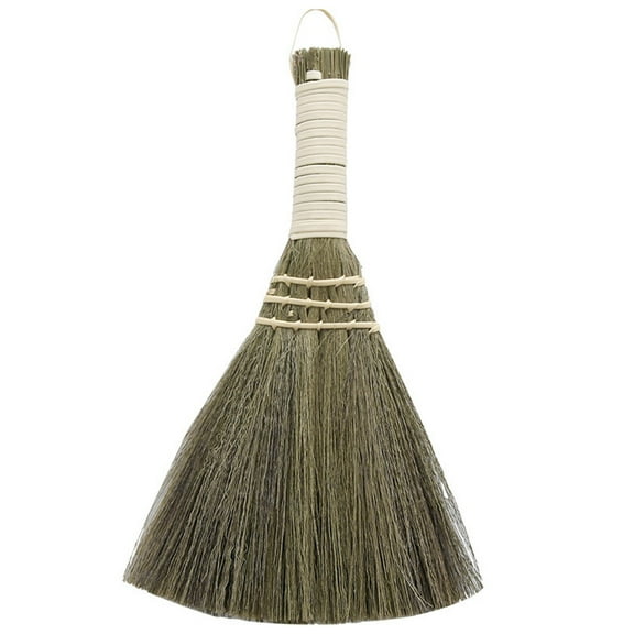 ZHANQUNE Natural Corn Broom Vintage Style Small Hand Broom with Ergonomic Wood Handle for Indoor and Outdoor Cleaning Home Kitchen Garage