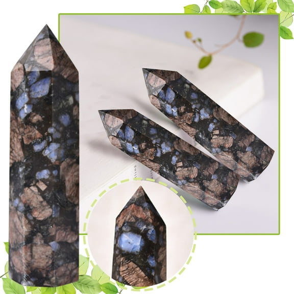 ZHANQUNE Natural Fluorite Quartz Crystal Point, Hand Polished Blue Blende Hexagonal Rod 5-6cm, Healing Stone for Meditation, Display, Unique Gemstone Gift