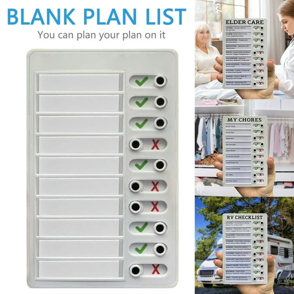ZHANQUNE Reusable Checklist Board, Plastic Dry Erase To Do List Board with Slider, Detachable Personal Planner & Memo Board for Home, Office, Wall or Door Organization