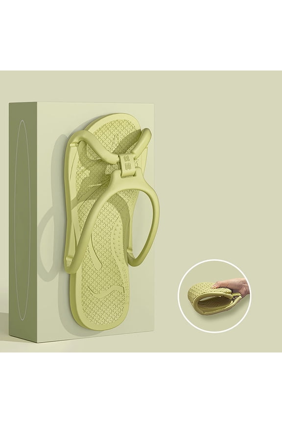 Travel Slippers Foldable Portable Non Slip EVA Lightweight Hotel Indoor Bathroom Shower Sandals for Men and Women Green
