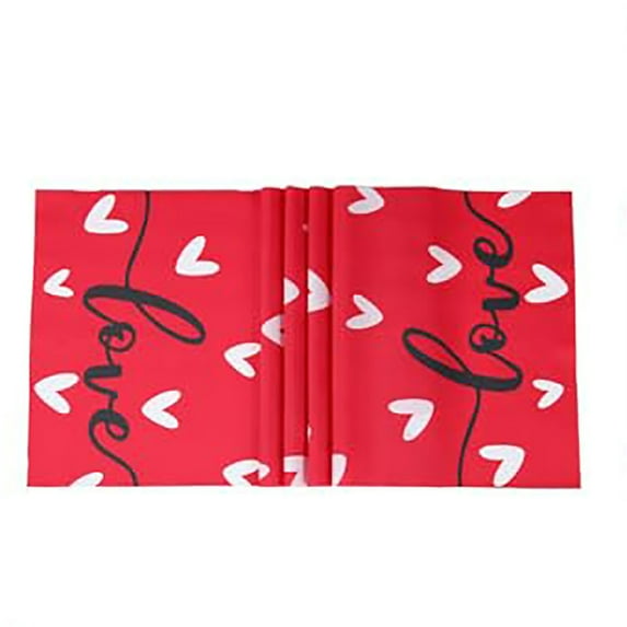 ZHANQUNE Valentine's Day Heart Tablecloth - 60x90 Inch Decorative Dining Table Cover with Lace Edge, Machine Washable Wrinkle Resistant Polyester for Anniversary and Wedding