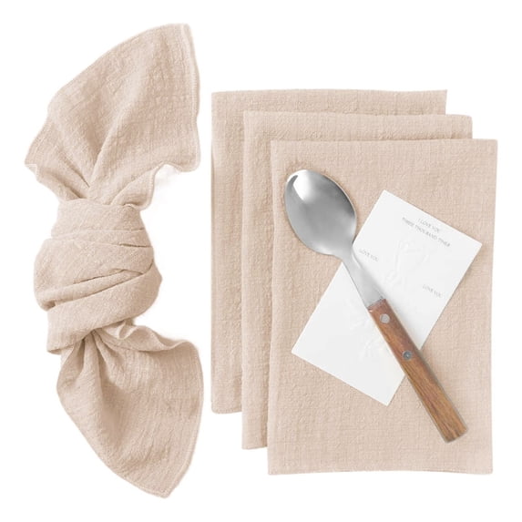 ZHANQUNE Washable Cotton Linen Napkins, 16x16 Inch Cloth Napkins for Wedding Parties, Bridal Showers, Birthdays, Table Decor, Lightweight & Absorbent, Set of 1, Hemmed Edges
