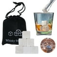 thumbnail image 1 of ZHANQUNE Whiskey Stones Gift Set, 6 Reusable Soapstone Drink Stones with Tongs and Storage Sack, Non-Melting Chillers for Whisky, Bourbon, Scotch, Christmas Stocking Stuffer for Men, Dad, Husband, 1 of 6