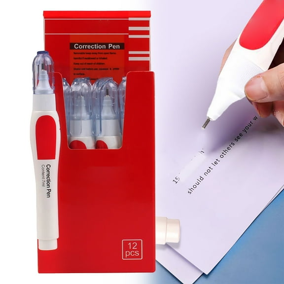 ZHANQUNE White Out Correction Tape Pen 12 Pack Whiteout Correction Fluid for Office Notebook Diaries Smooth Quick Dry Liquid Paper Erasers