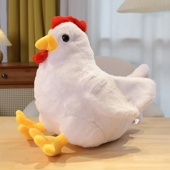 ZHANQUNE Wireless Simulation Rooster Plush Toy, Low Power Cackling Chicken Doll with Realistic Sound, Soft Stuffed Animal Pillow for Kids, Fun Farm Animal Birthday Gift