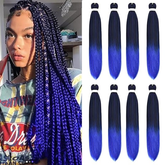 ZHANYU-8 Pack Ombre Braiding Hair Pre StretZHANYUd - 36" 110G/Pack Premium Pre StretZHANYUd Braiding Hair Extensions, Professional Itch Free Hot Water Setting Perm Yaki Texture PrestretZHANYUd Hair(