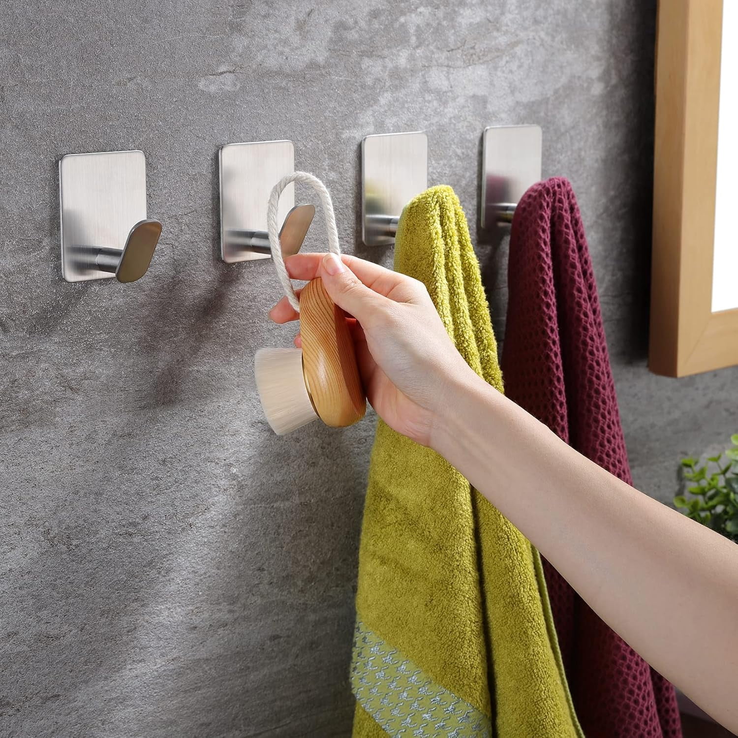 Stick For Robe ZHANYU-Adhesive Towel Hooks on Wall: Robe Hooks for Hanging Clothes ...