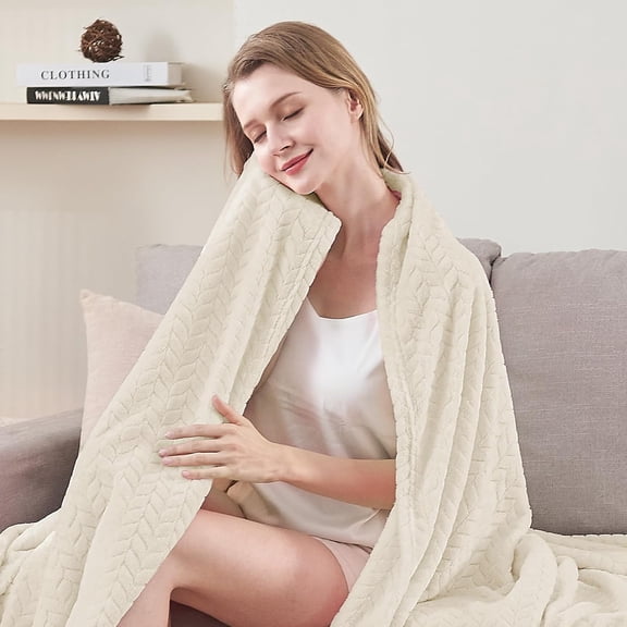 ZHANYU-Champagne Gold Fleece Throw Blanket for Couch, Super Soft Flannel Blanket, Lightweight Fuzzy Blankets Sofa Bed Office, Washable Cozy Plush Fleece Blankets&Throw for All Season(50x60 InZHANYUs